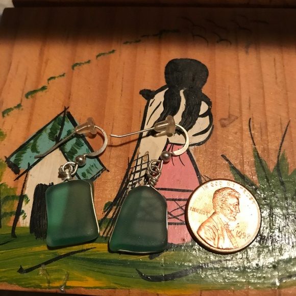 3 for $10:  NWOT Teal Dangly Earrings - Picture 2 of 2